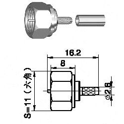 Conector F RF para RG179