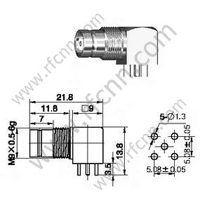 1.6 / 5.6 Conector de montaje de mamparo hembra