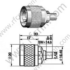 N adaptador de RF de macho a MCX