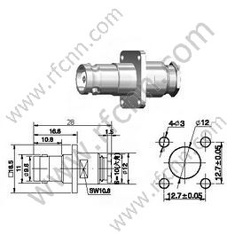 Brida de abrazadera femenina BNC para el conector RG174 RF